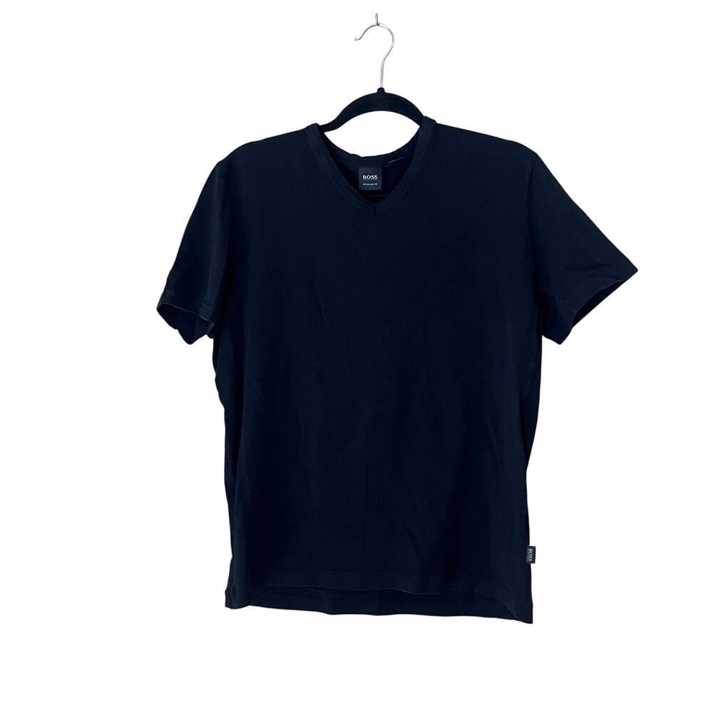 BOSS Hugo Boss Men’s V Neck T Shirt XL Black  Logo